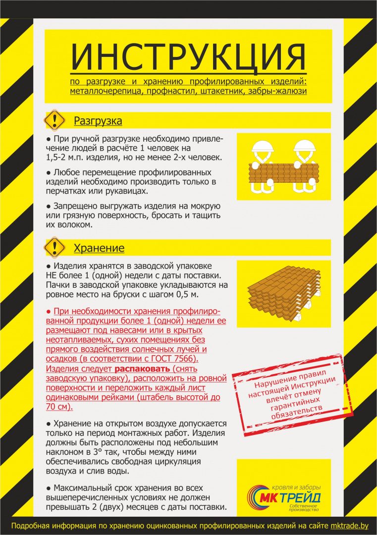 Инструкция по разгрузке и хранению профилированных изделий производства МКтрейд Инструкция по разгрузке и хранению профилированных изделий производства МКтрейд