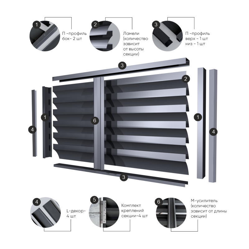 Секция забора-жалюзи