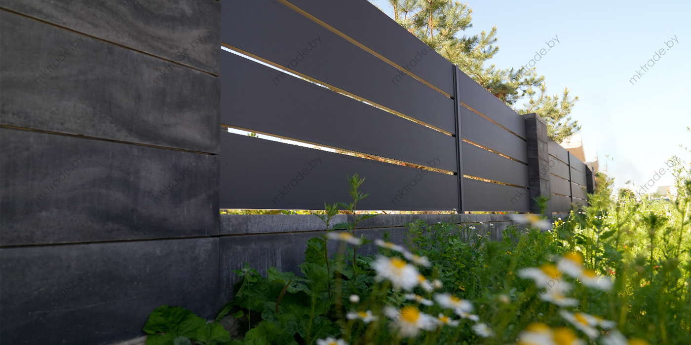 Забор Ранчо ХPS, панель 310, цвет RAL 7024, покрытие МАТ