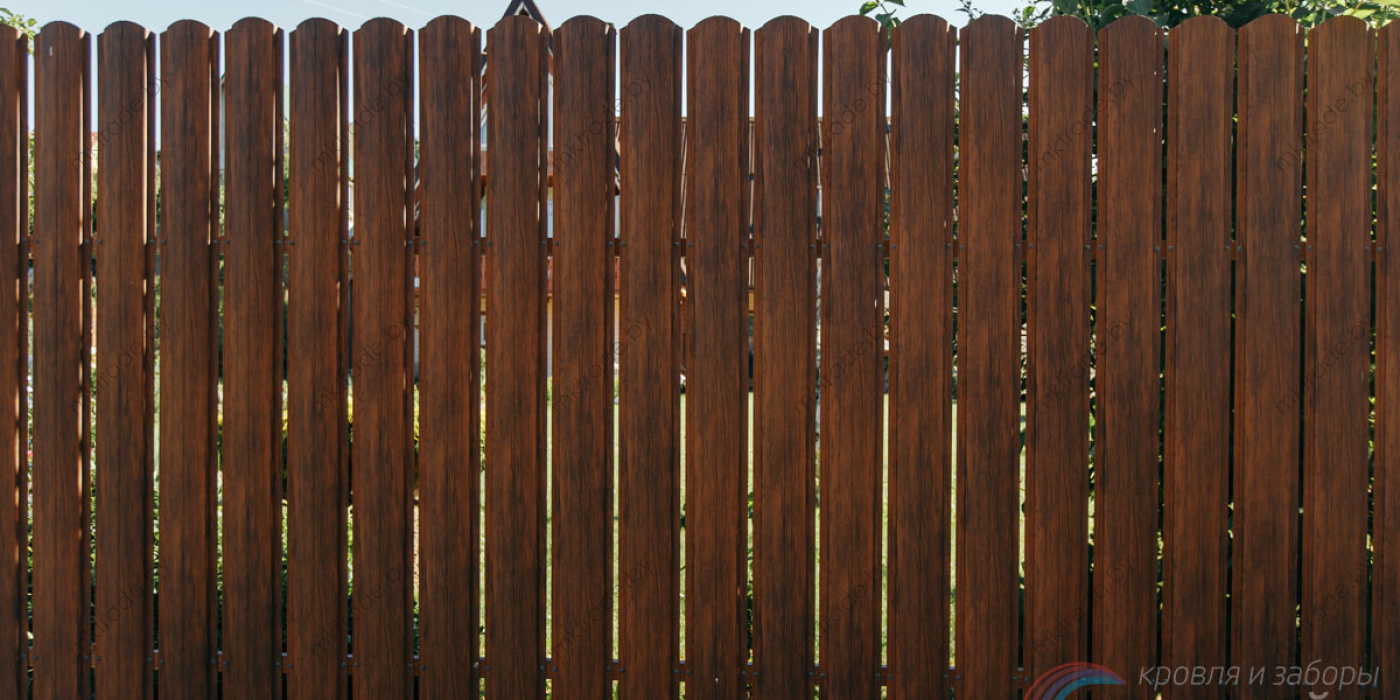 Штакетник металлический Европланка, Тёмное дерево
