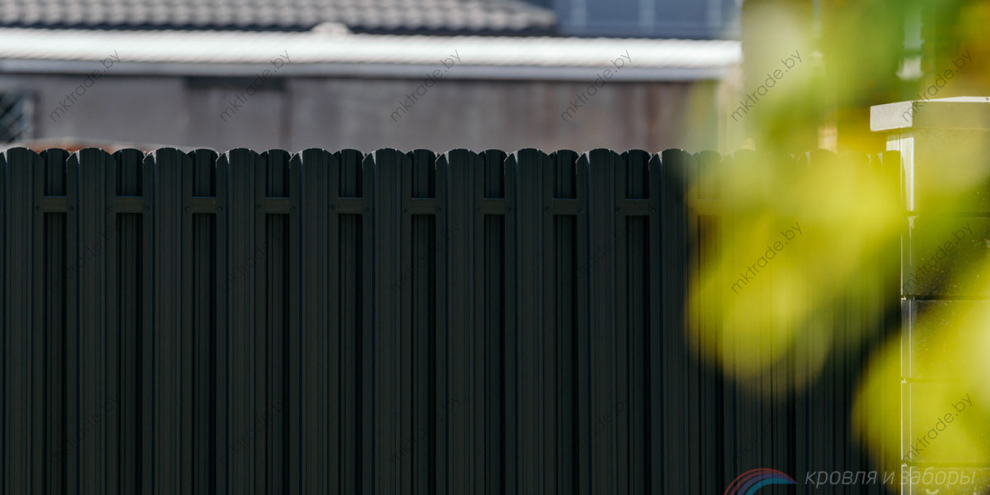 Штакетник металлический Трапеция-усиленный, цвет 9005 (чёрный), МАТ