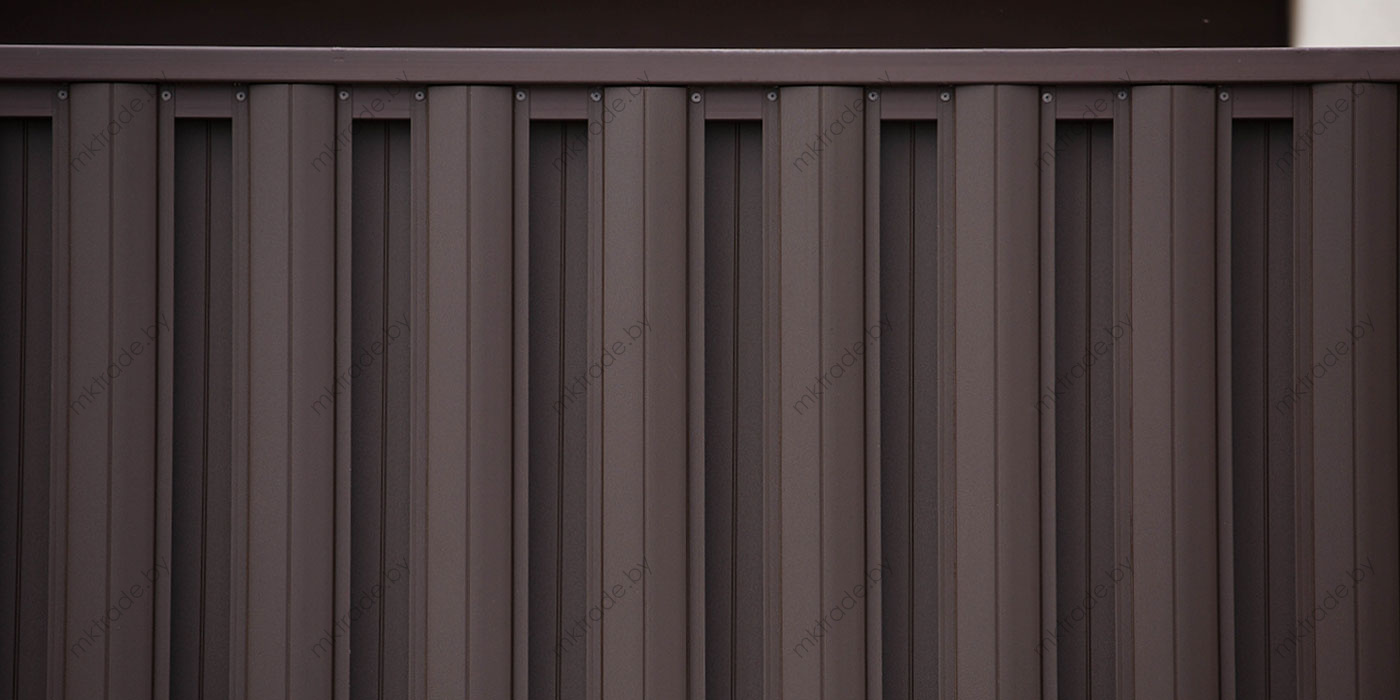 Штакетник металлический Европланка, цвет 8019 (серо-коричневый), МАТ