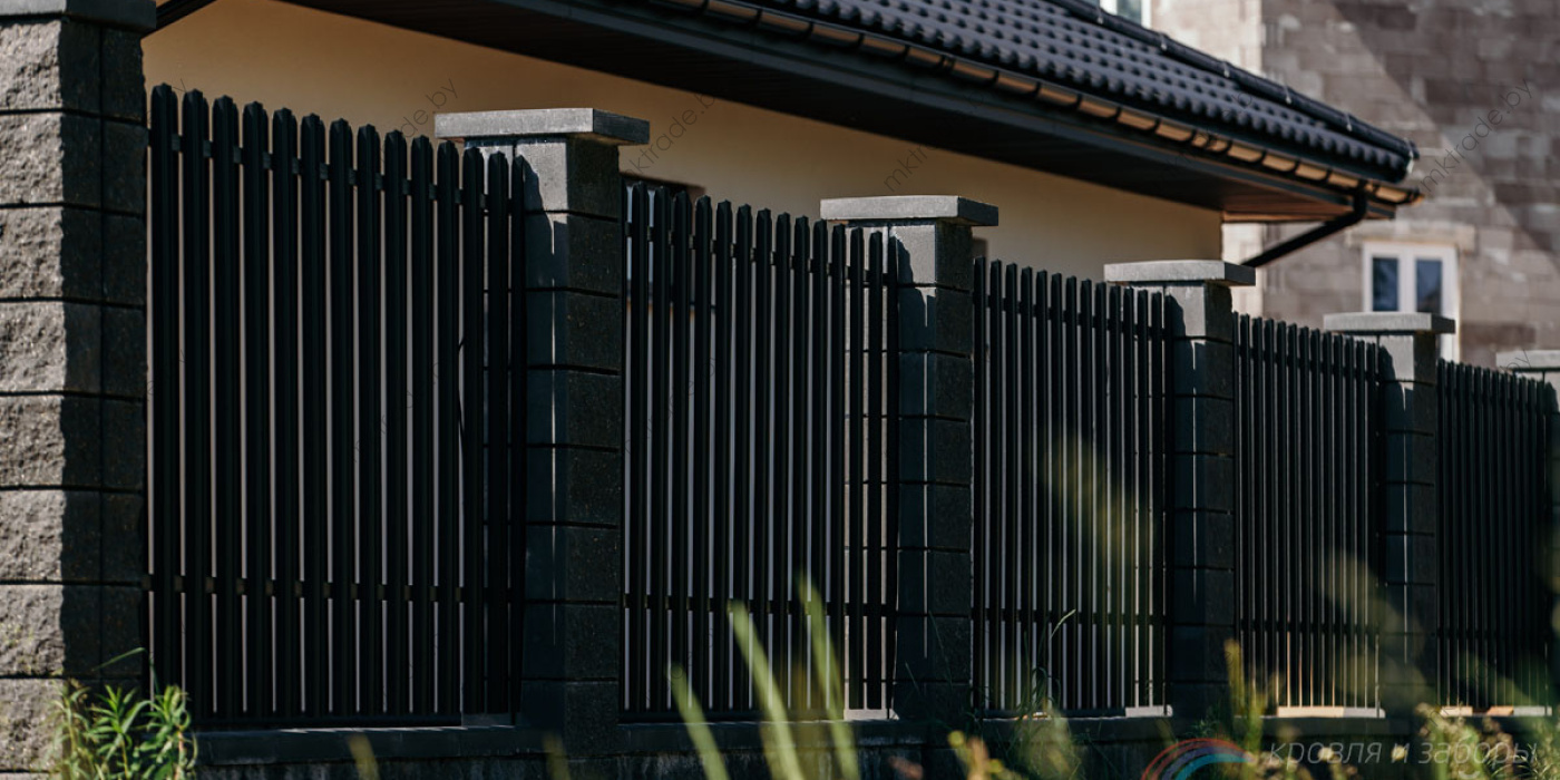 Штакетник металлический Трапеция-усиленный, цвет 9005 (чёрный), МАТ