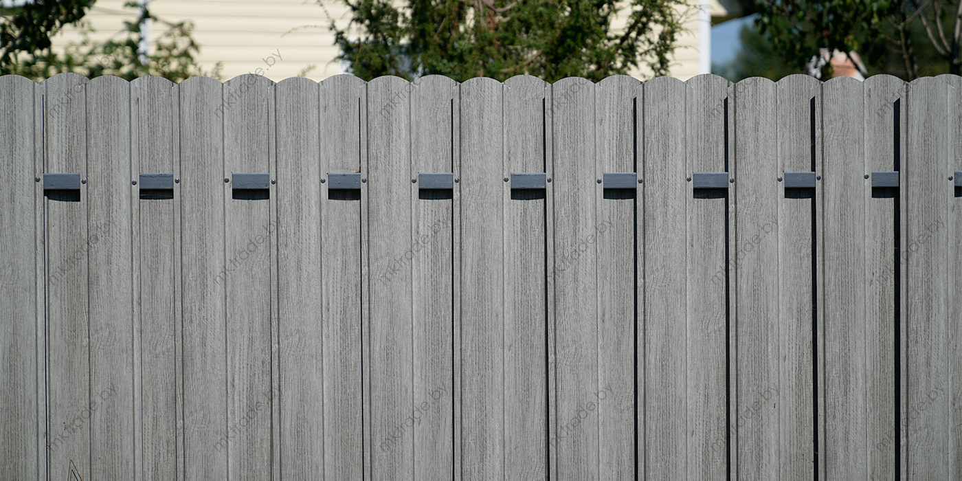 Забор из штакетника Европланка, цвет Античный светло-серый, покрытие PRINTRCH