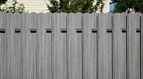 Забор из штакетника Европланка, цвет Античный светло-серый, покрытие PRINTRCH