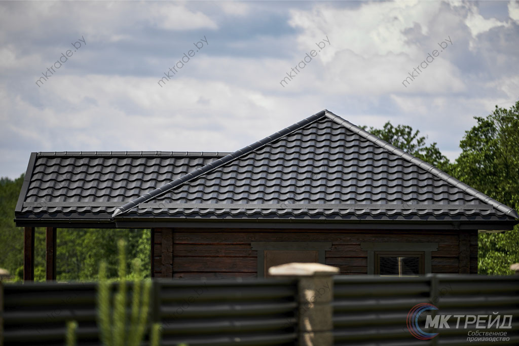 Металлочерепица НОРДО  ®, цвет RAL 9005 (чёрный) МАТ