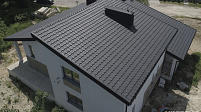Металлочерепица НОРДО  ®, цвет RAL 9005 (чёрный) КВАРЦ