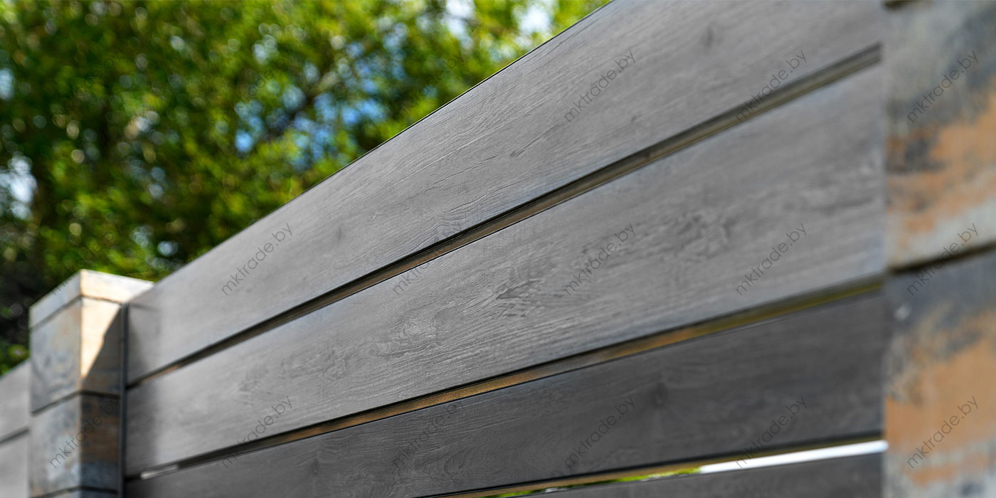 Забор Ранчо Classic 120 и 180 мм, Античный Дуб Светло-серый и Тёмно-серый