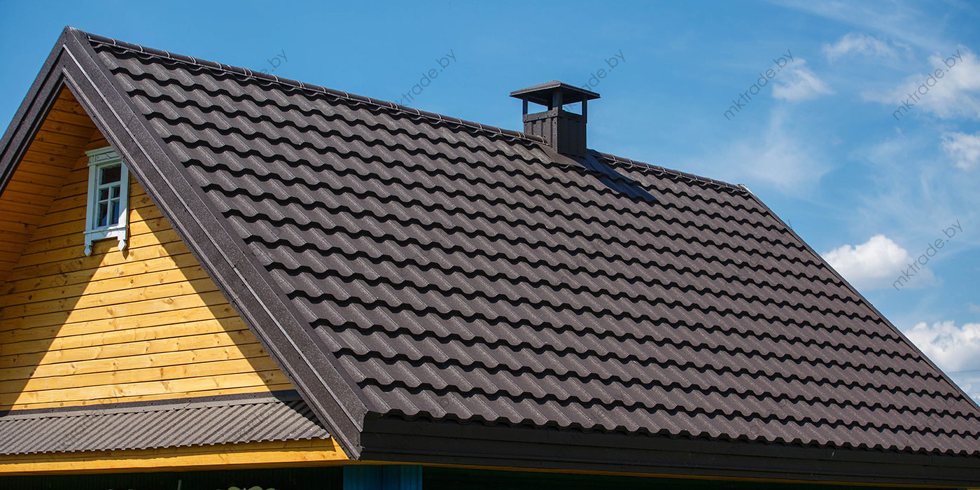 Металлочерепица НОРДО  ®, цвет 8019 (серо-коричневый) КВАРЦ