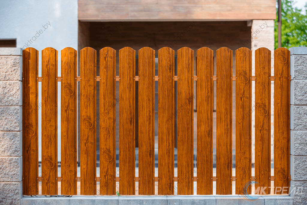 Штакетник металлический Европланка, Светлое дерево