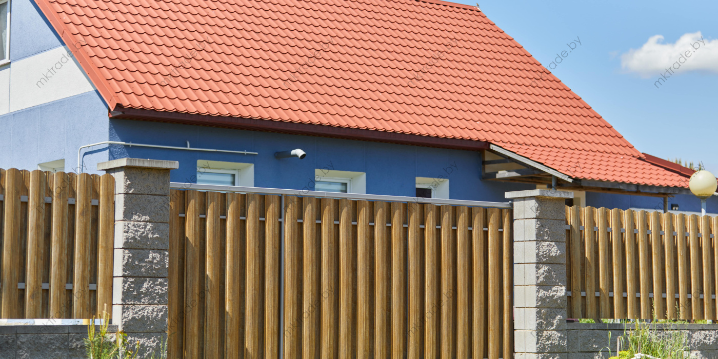 Штакетник металлический Европланка, Античный дуб золотой