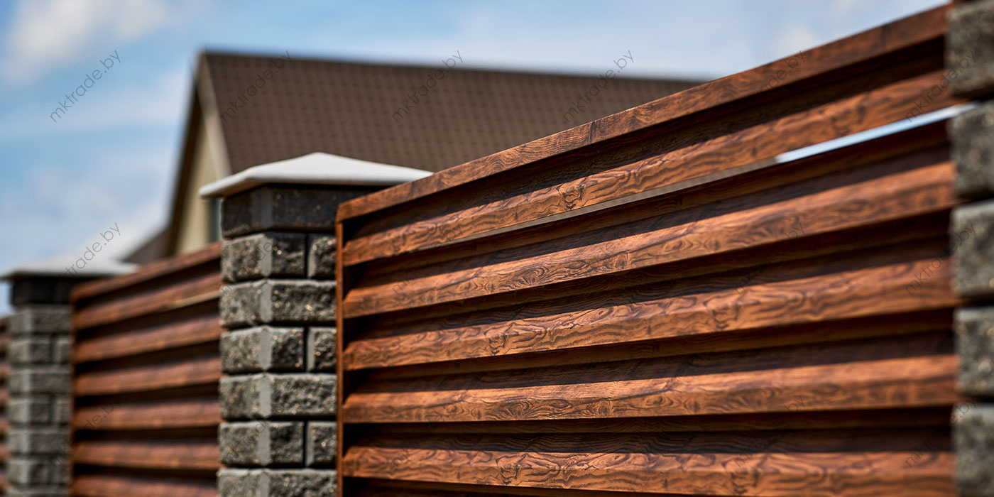 Забор-Жалюзи «под дерево» Тёмный Дуб