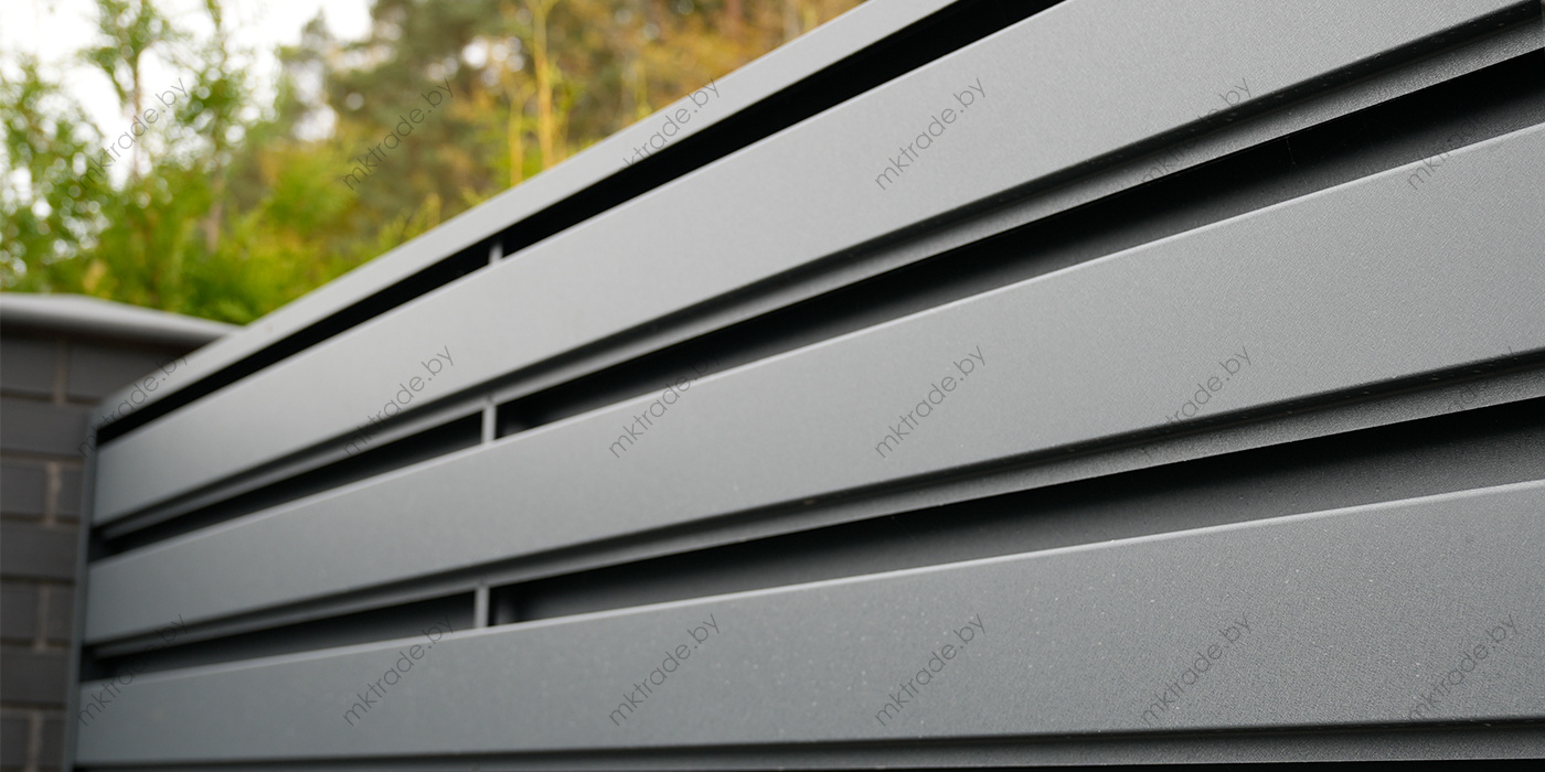 Забор Ранчо DUAL в матовом покрытии RAL 7016