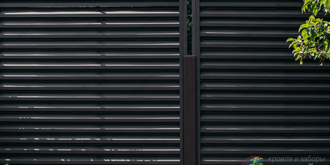 Забор-Жалюзи, цвет RAL 8019 МАТ