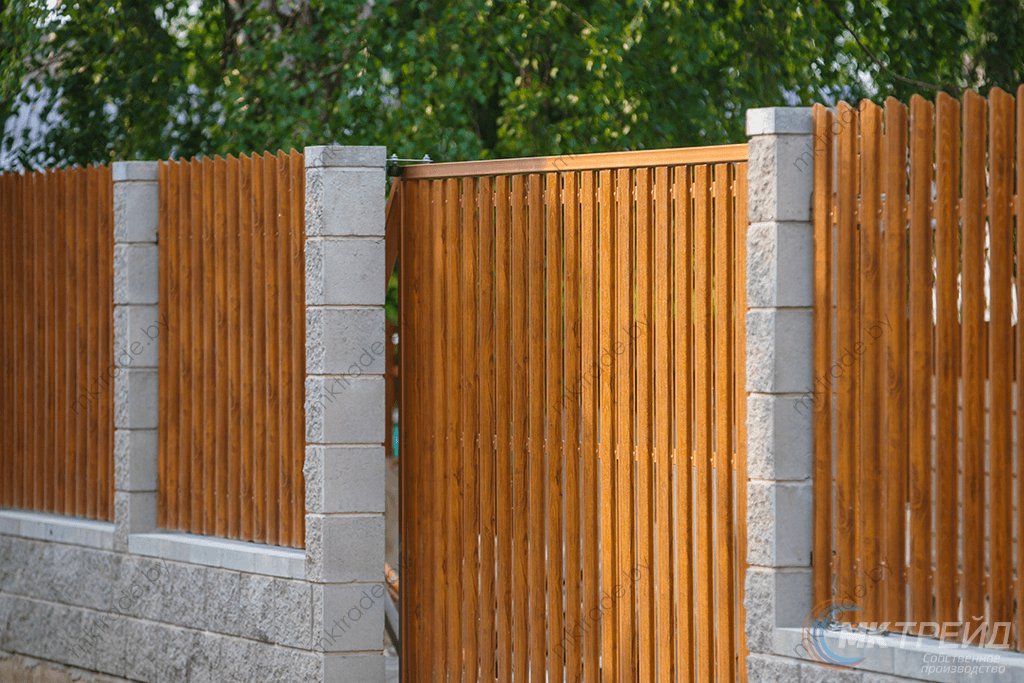 Штакетник металлический Европланка, Светлое дерево