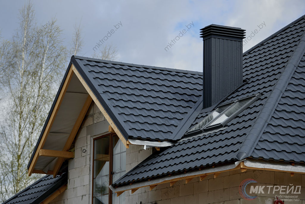 Металлочерепица Германо, 7024 КВАРЦ