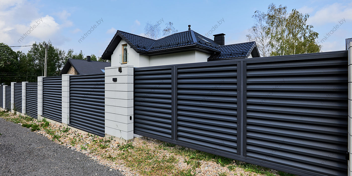 Забор-жалюзи Ultra, RAL 7024 МАТ