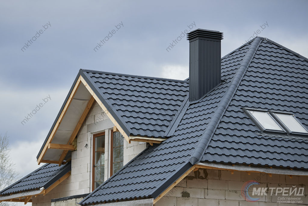 Металлочерепица Германо, 7024 КВАРЦ