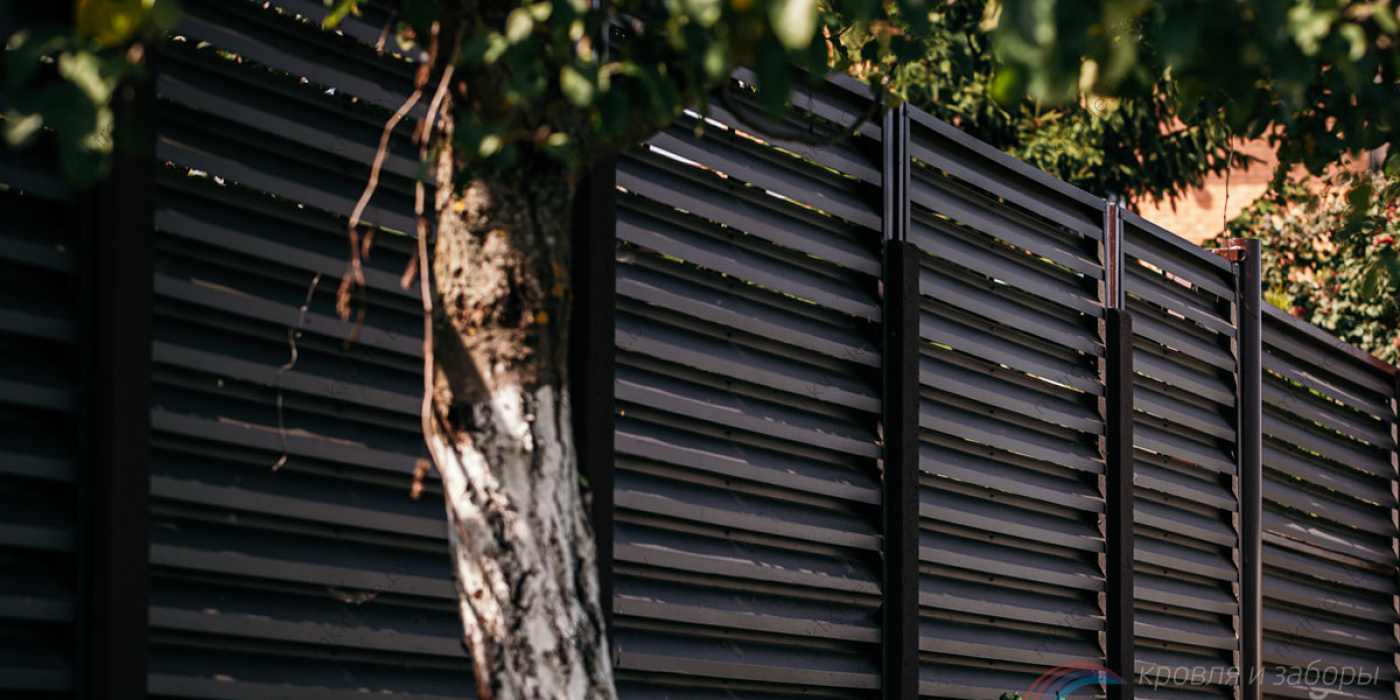 Забор-Жалюзи, цвет RAL 8019 МАТ