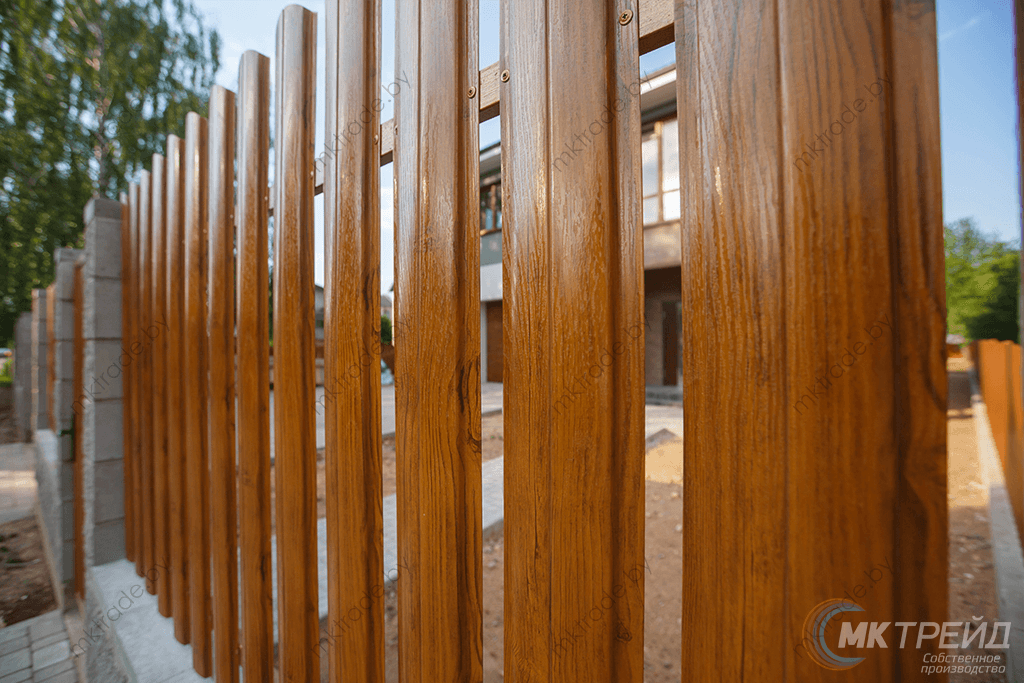 Штакетник металлический Европланка, Светлое дерево