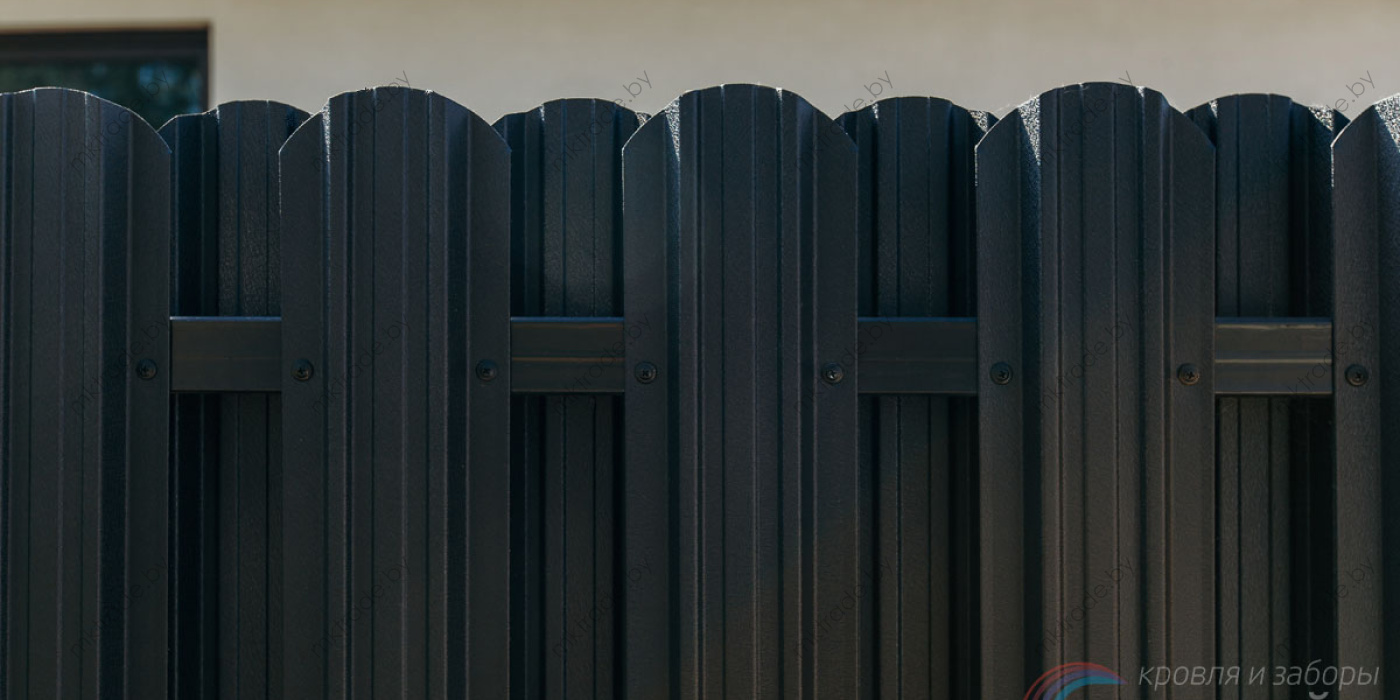 Штакетник металлический Трапеция-усиленный, цвет 9005 (чёрный), МАТ