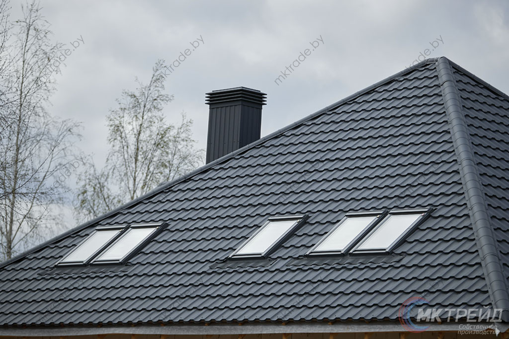 Металлочерепица Германо, 7024 КВАРЦ