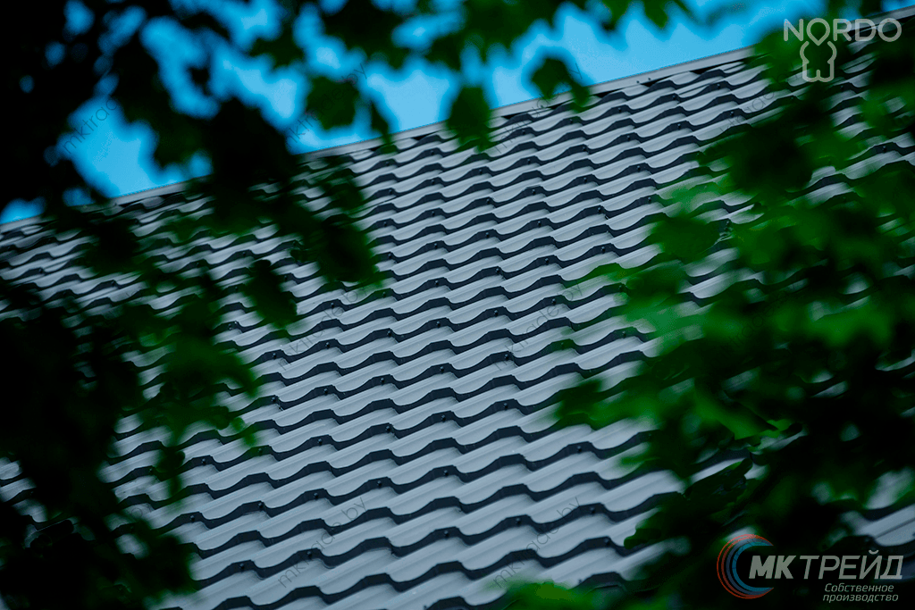 Металлочерепица НОРДО  ®, цвет 7024 (серый графит) МАТ, Arcelor