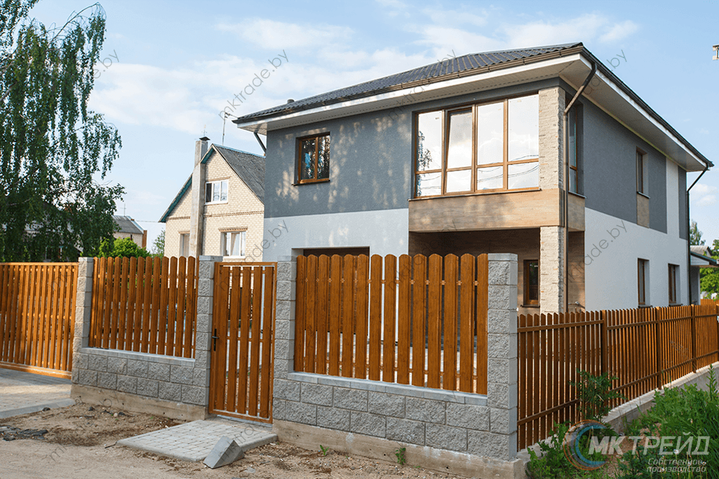 Штакетник металлический Европланка, Светлое дерево