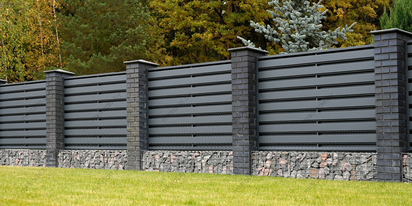 Забор Ранчо DUAL в матовом покрытии RAL 7016