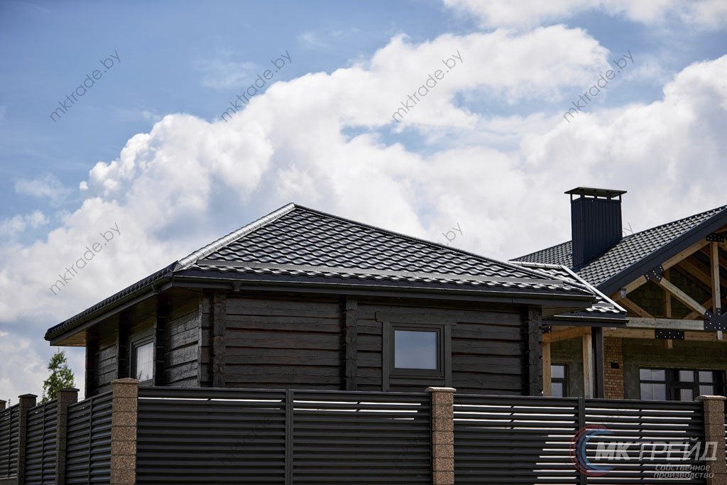 Металлочерепица НОРДО  ®, цвет RAL 9005 (чёрный) МАТ