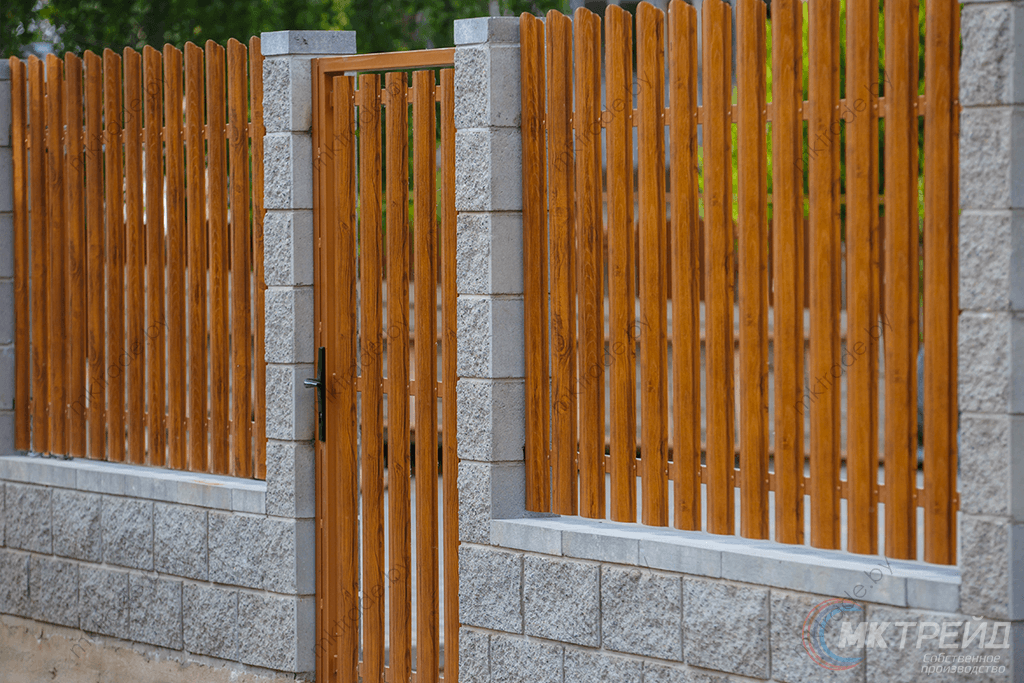 Штакетник металлический Европланка, Светлое дерево