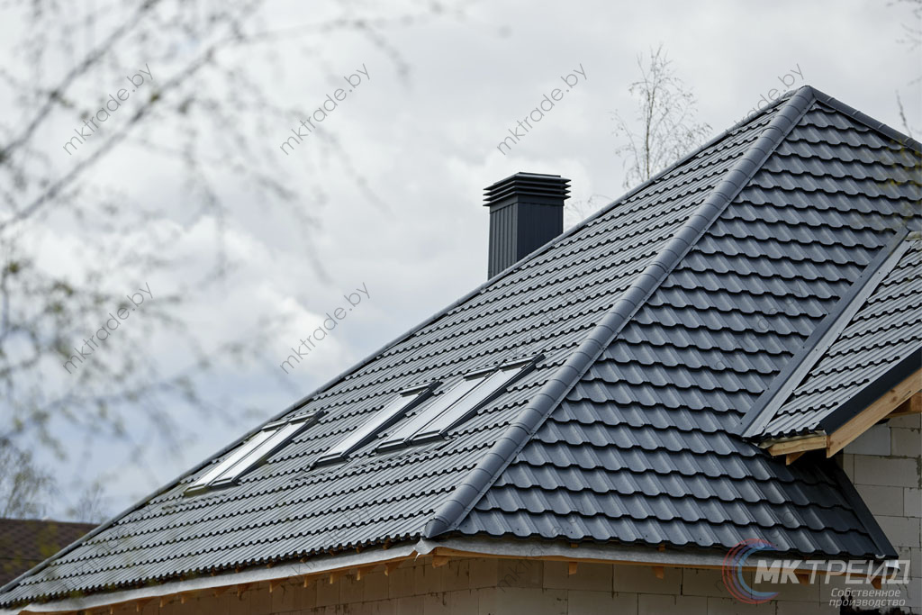 Металлочерепица Германо, 7024 КВАРЦ