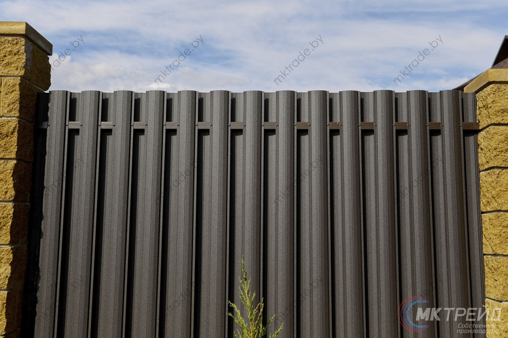Штакетник металлический РУБИН, 8019 МАТ