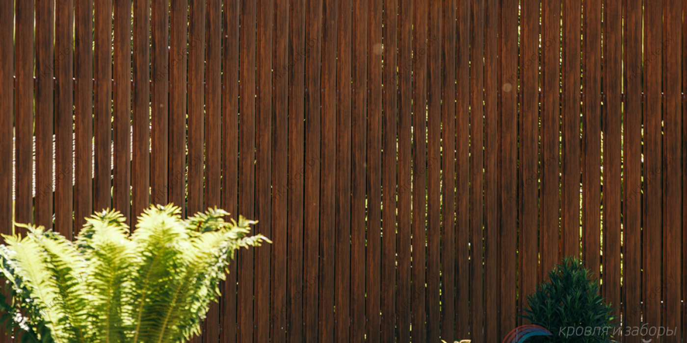 Штакетник металлический Европланка, Тёмное дерево