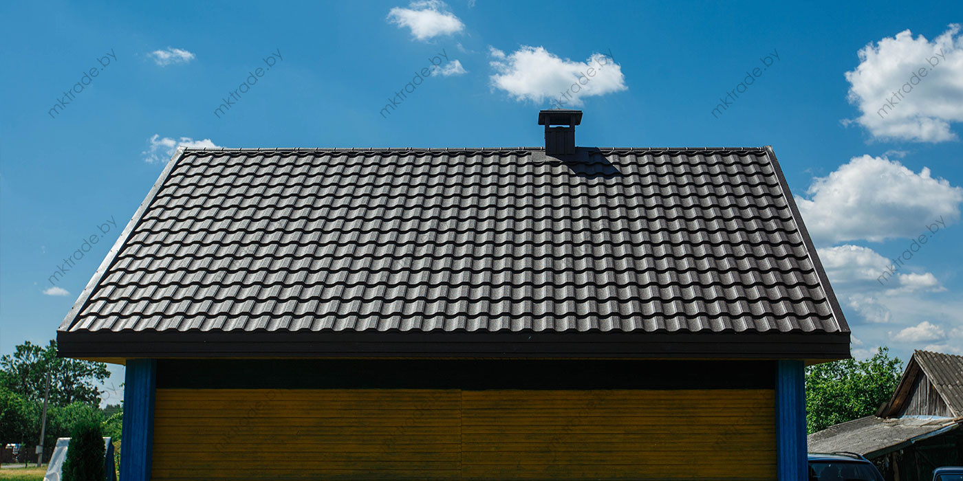 Металлочерепица НОРДО  ®, цвет 8019 (серо-коричневый) КВАРЦ