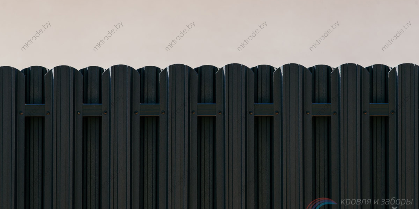 Штакетник металлический Трапеция-усиленный, цвет 9005 (чёрный), МАТ
