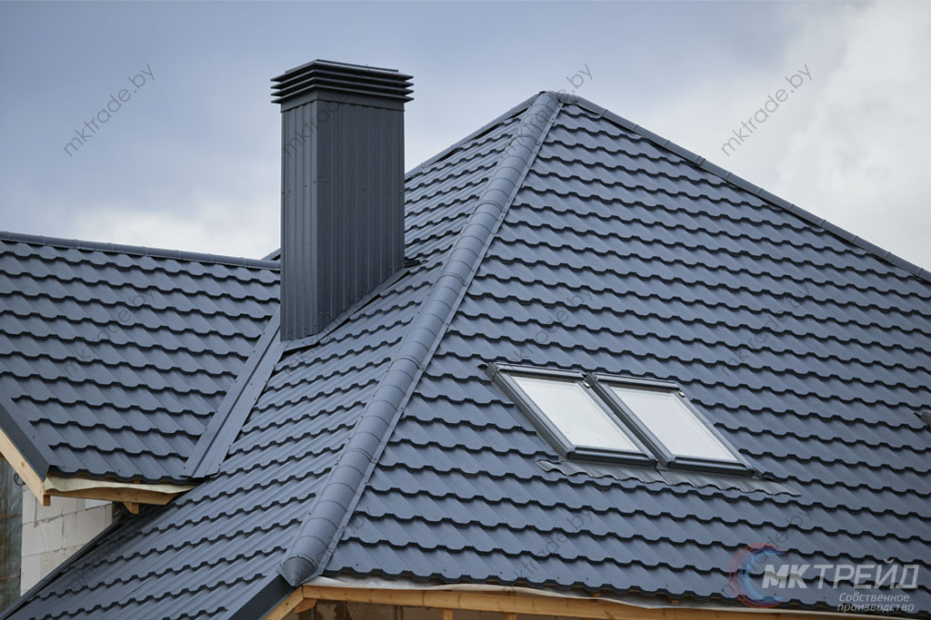 Металлочерепица Германо, 7024 КВАРЦ