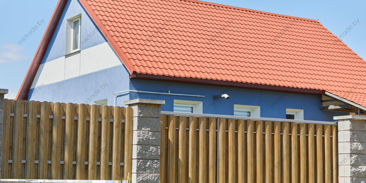 Штакетник металлический Европланка, Античный дуб золотой