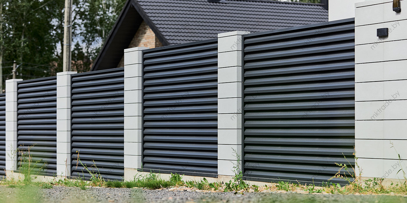 Забор-жалюзи Ultra, RAL 7024 МАТ