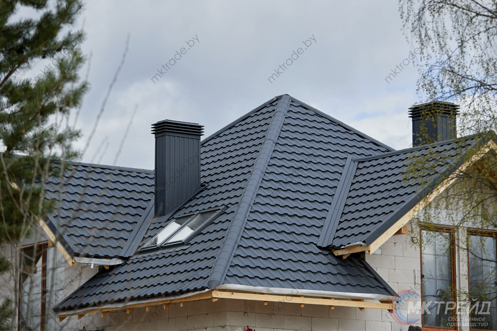 Металлочерепица Германо, 7024 КВАРЦ