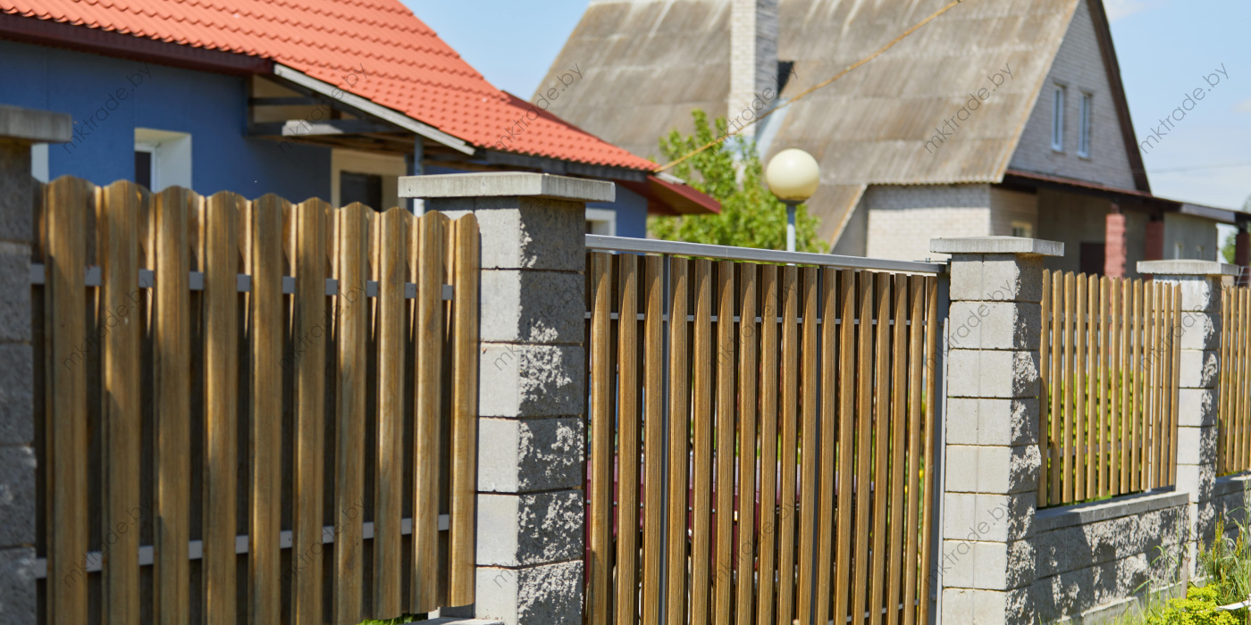 Штакетник металлический Европланка, Античный дуб золотой