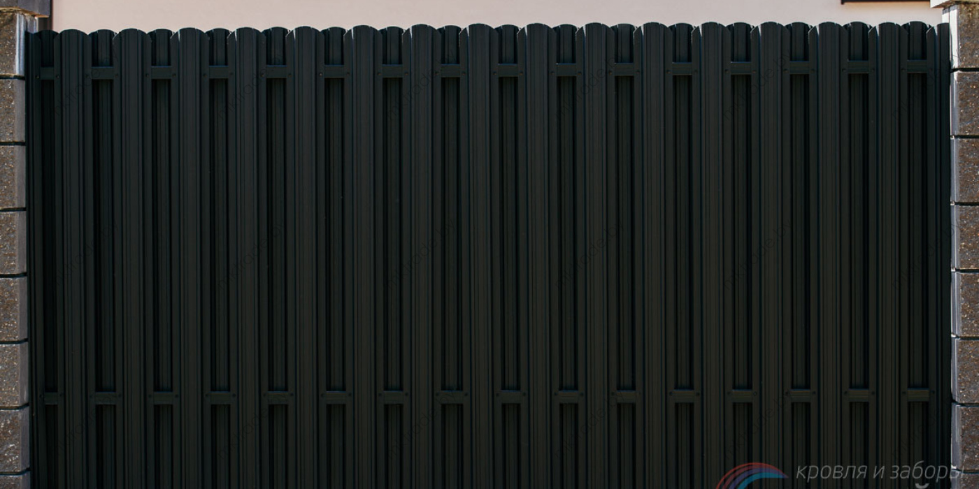 Штакетник металлический Трапеция-усиленный, цвет 9005 (чёрный), МАТ