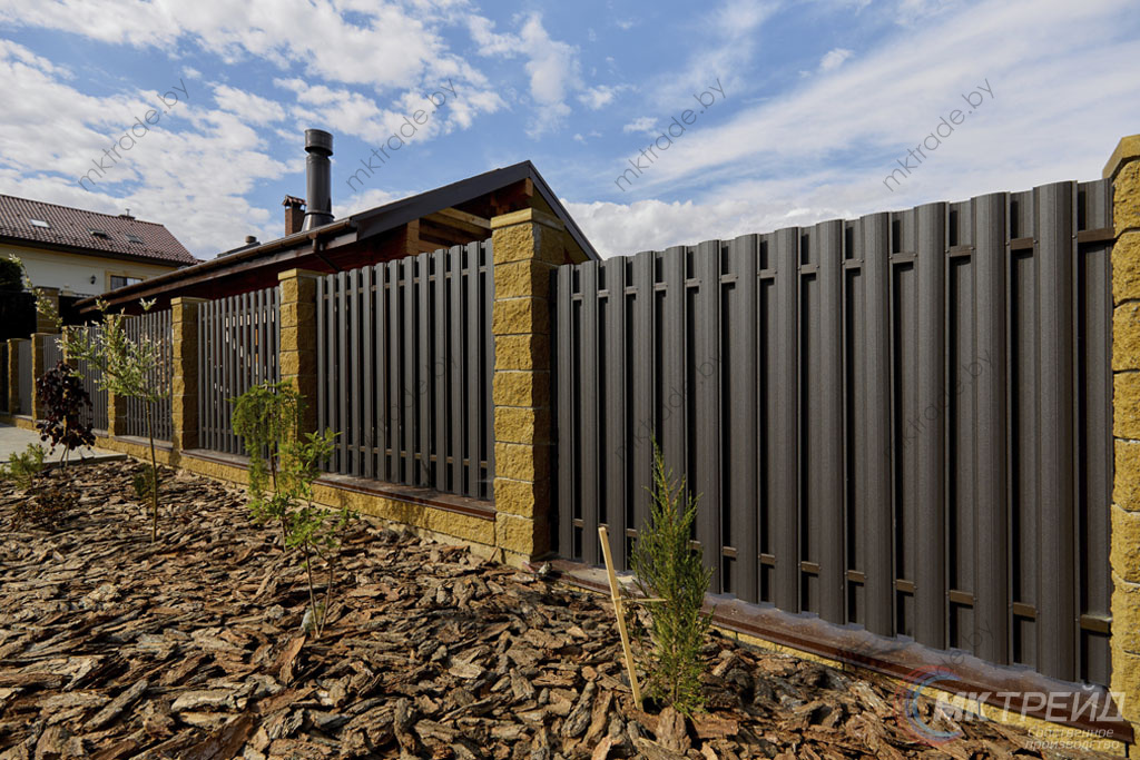 Штакетник металлический РУБИН, 8019 МАТ