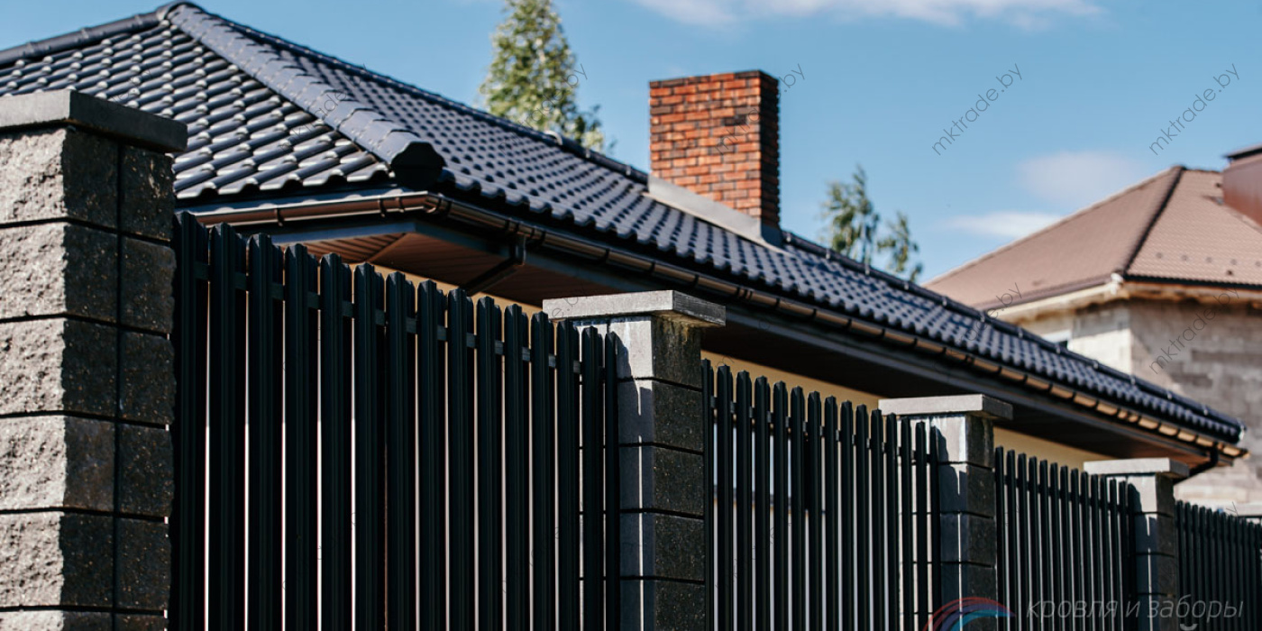 Штакетник металлический Трапеция-усиленный, цвет 9005 (чёрный), МАТ