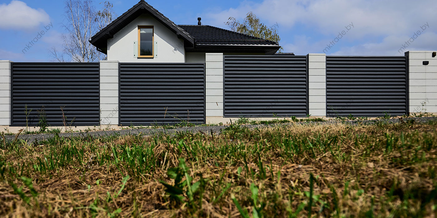 Забор-жалюзи Ultra, RAL 7024 МАТ