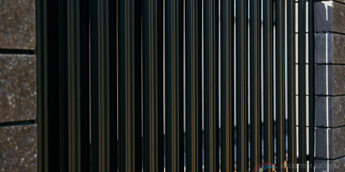 Штакетник металлический Трапеция-усиленный, цвет 9005 (чёрный), МАТ