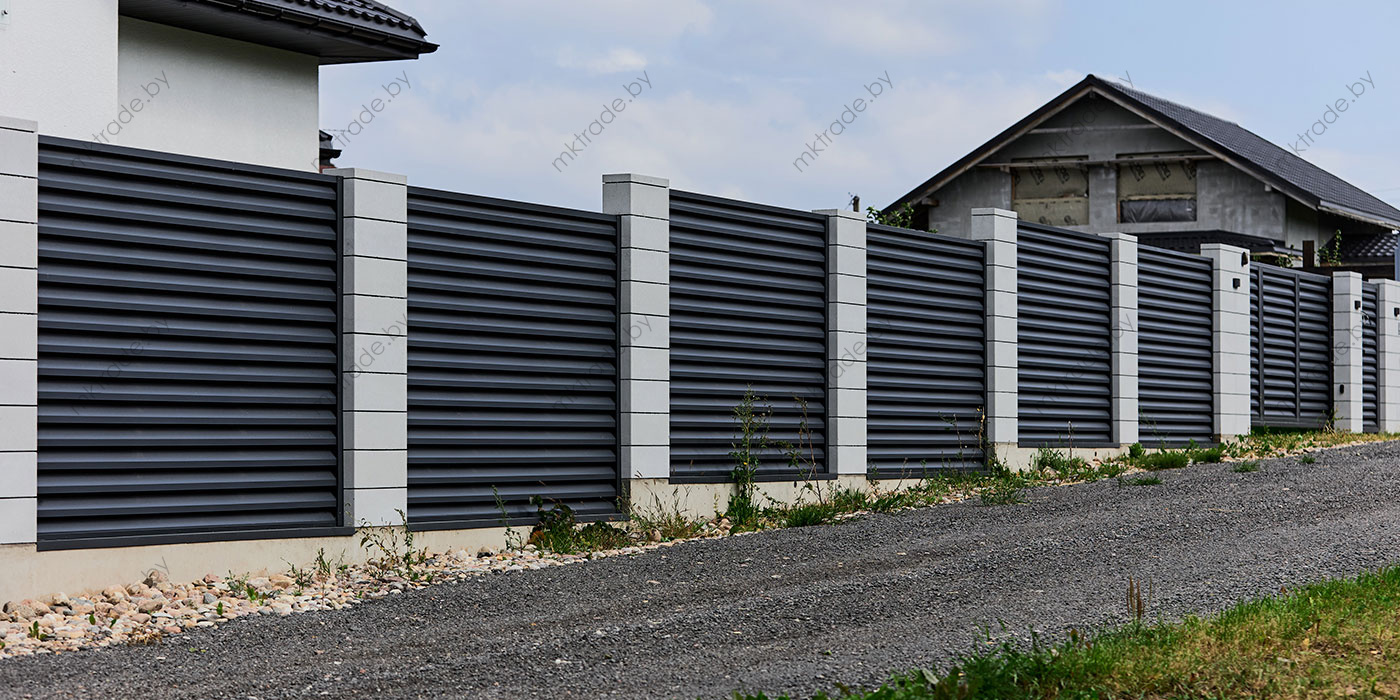 Забор-жалюзи Ultra, RAL 7024 МАТ