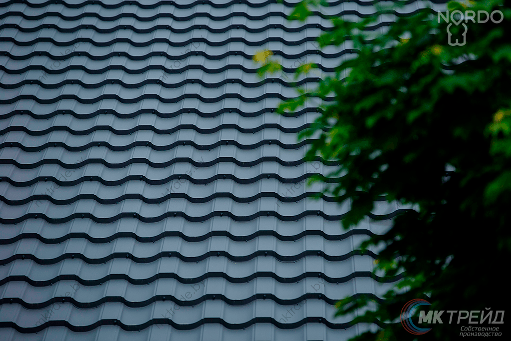 Металлочерепица НОРДО  ®, цвет 7024 (серый графит) МАТ, Arcelor