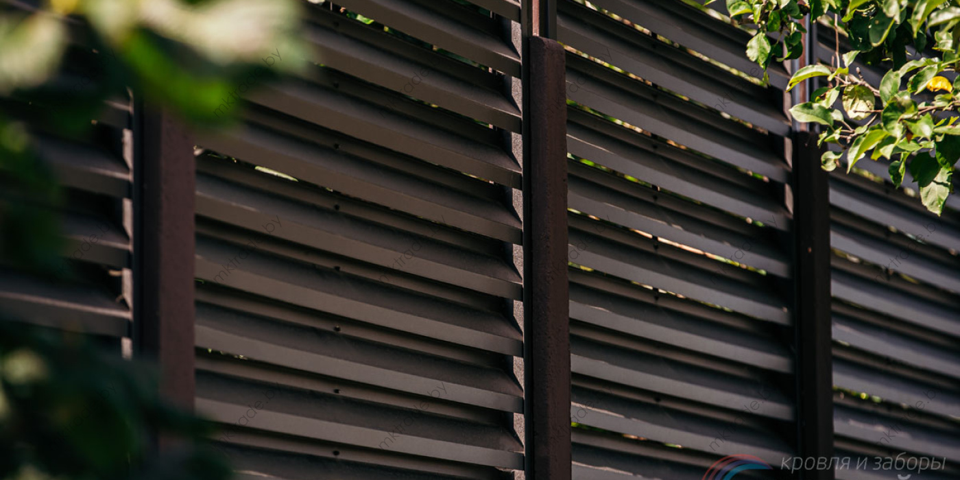 Забор-Жалюзи, цвет RAL 8019 МАТ