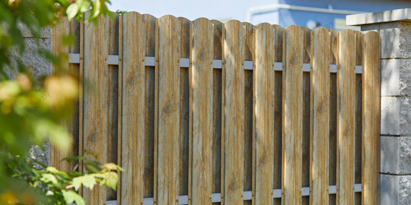 Штакетник металлический Европланка, Античный дуб золотой